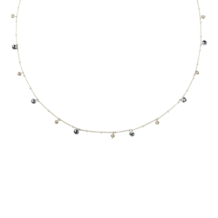 ガンメタ | ガラスビーズキラキラ下がりネックレス | monamona