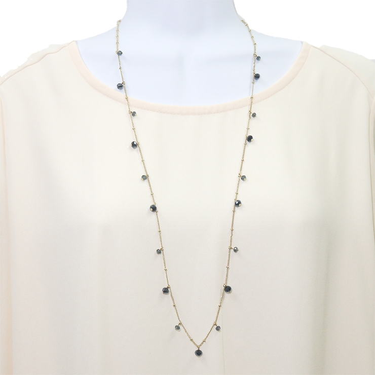 ガラスビーズキラキラ下がりネックレス | monamona | 詳細画像2 