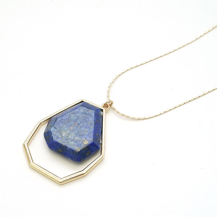 オクタゴン天然石ロングネックレス 8角形 | monamona | 詳細画像3 