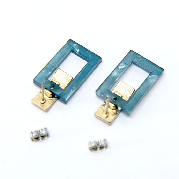 アセチ中抜きスクエアピアス大人アクセ | monamona | 詳細画像3 