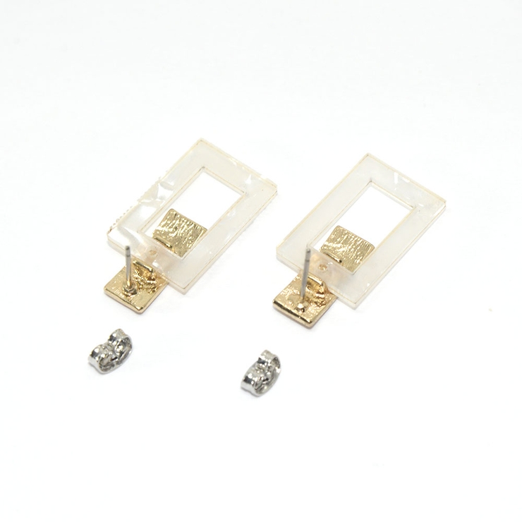 アセチ中抜きスクエアピアス大人アクセ | monamona | 詳細画像2 