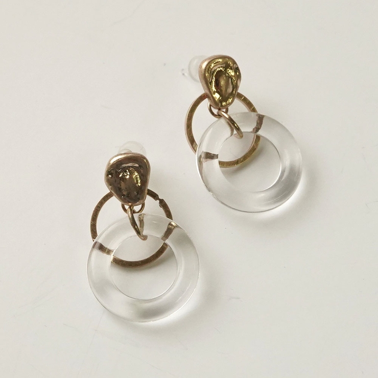 フープさがりピアス マット＆クリアカラー 樹脂ポスト | monamona | 詳細画像6 