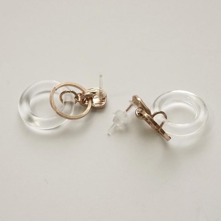 フープさがりピアス マット＆クリアカラー 樹脂ポスト | monamona | 詳細画像8 