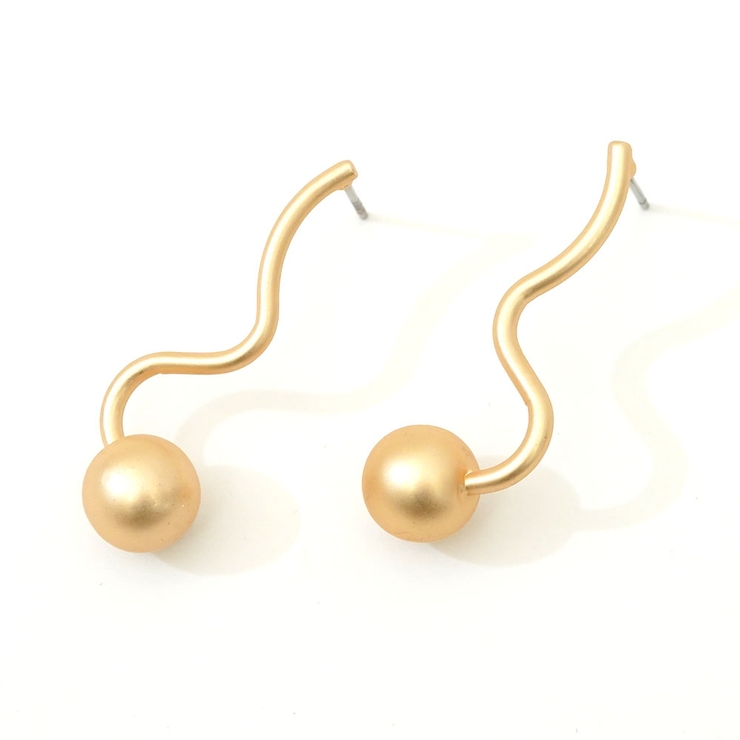 ピアス ドロップデザイン マットカラー シルバー ゴールド | monamona | 詳細画像6 