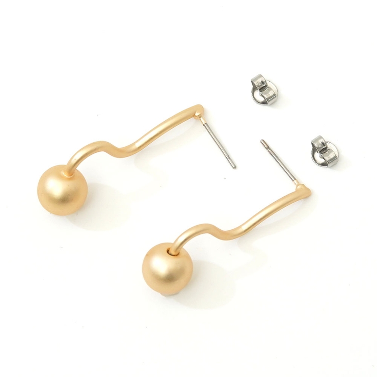 ピアス ドロップデザイン マットカラー シルバー ゴールド | monamona | 詳細画像7 