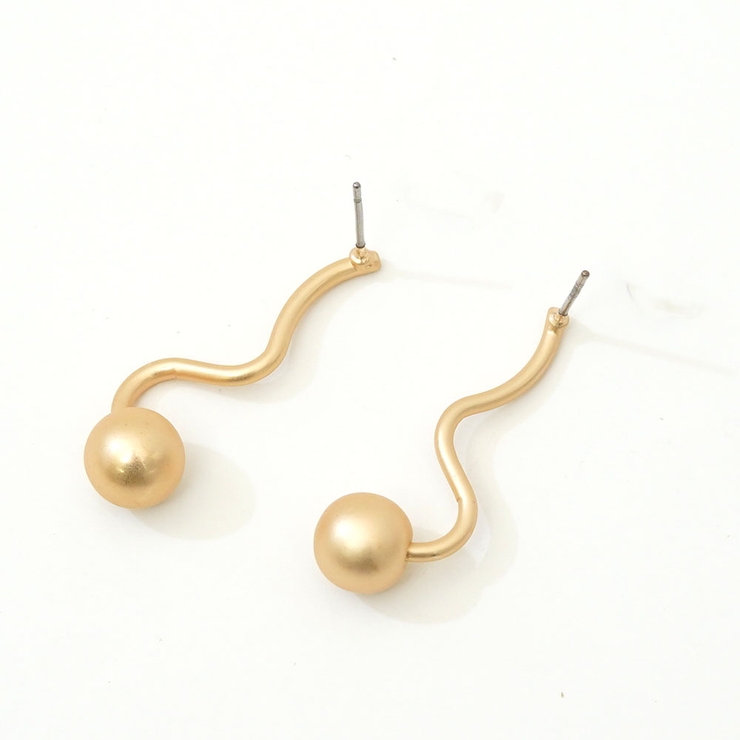 ピアス ドロップデザイン マットカラー シルバー ゴールド | monamona | 詳細画像8 