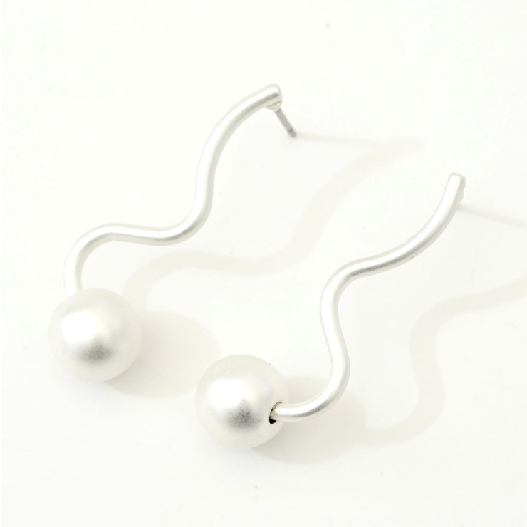 ピアス ドロップデザイン マットカラー シルバー ゴールド | monamona | 詳細画像3 