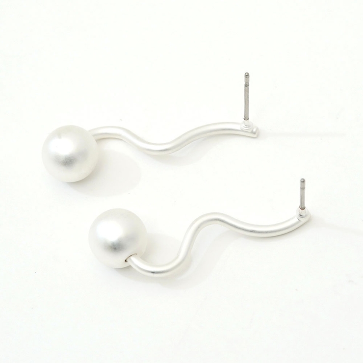 ピアス ドロップデザイン マットカラー シルバー ゴールド | monamona | 詳細画像5 