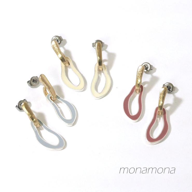 くすみカラー デザインフープピアス | monamona | 詳細画像1 
