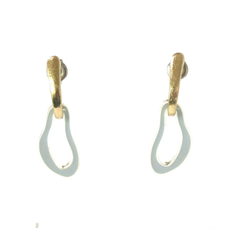 ブルー | くすみカラー デザインフープピアス | monamona