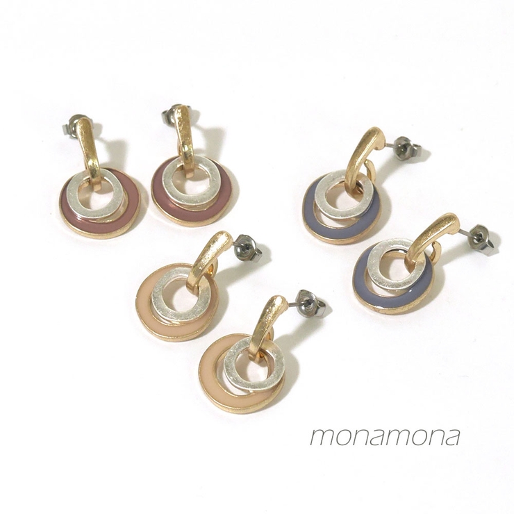 くすみカラー デザインフープピアス | monamona | 詳細画像1 