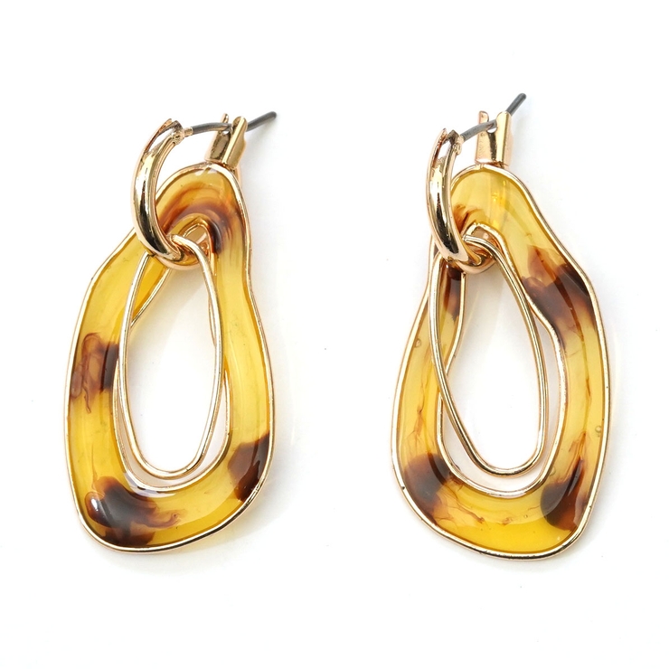 ブラウン | フープピアス ３Way デザインフープ さがり クロッシング | monamona