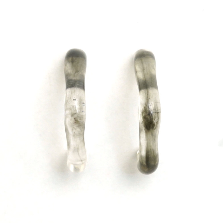 クリアブラック | ピアス ハーフフープ クリア | monamona