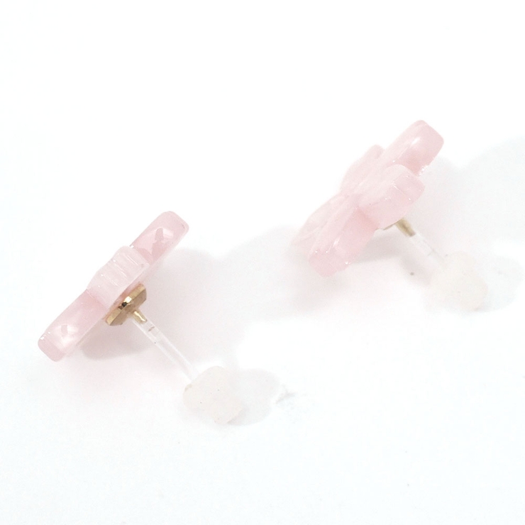 サクラモチーフピアス 樹脂ポスト金属アレルギー花フラワーカジュアルかわいい華奢 … | monamona | 詳細画像2 