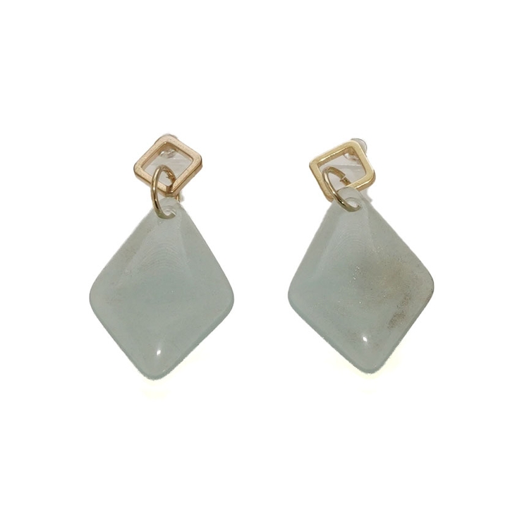 ブルー | ダイヤモチーフさがりピアス | monamona