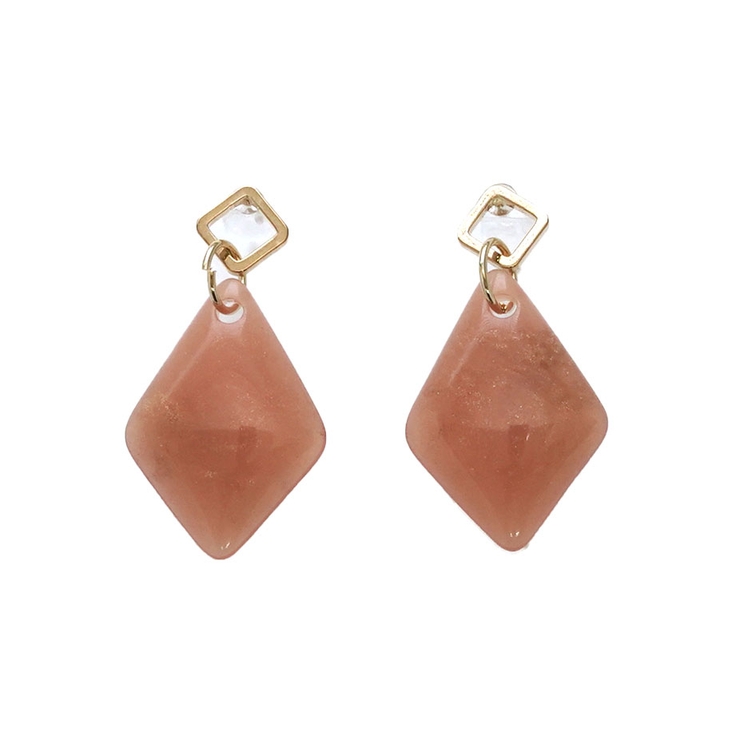 ライトブラウン | ダイヤモチーフさがりピアス | monamona