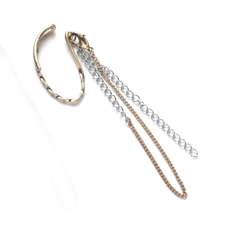 マットゴールド | イヤカフ スパイラルチェーン 片耳 | monamona