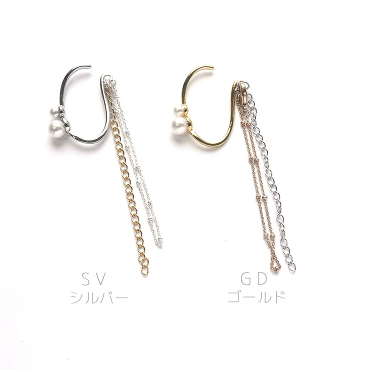 イヤカフ パールチェーン 片耳 | monamona | 詳細画像2 