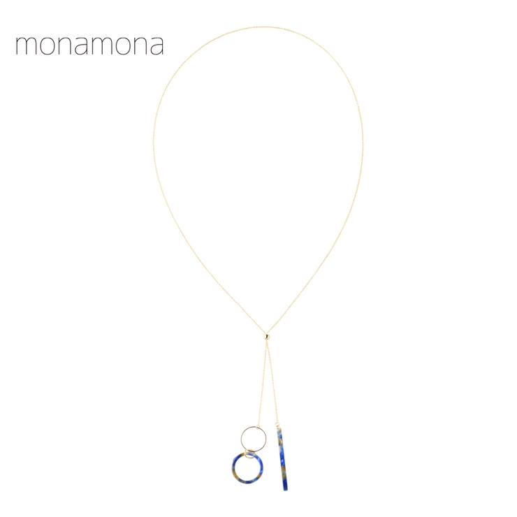 アセチバー＆丸スライドY字ネックレス | monamona | 詳細画像1 