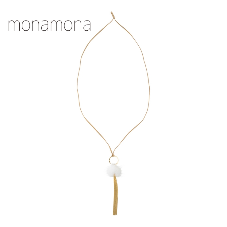 ミンクファー＆チェーンタッセル細紐ネックレス | monamona | 詳細画像2 