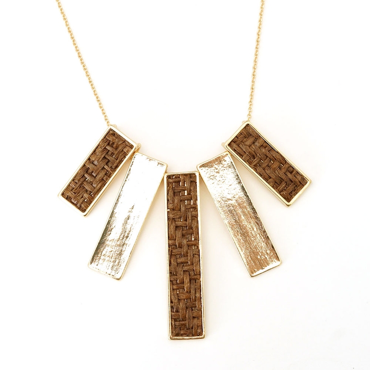 ゴールド | プレートパーツネックレス ラタン 下がり シルバー ゴールド | monamona