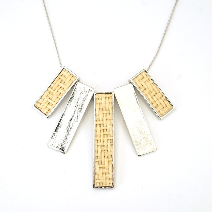 シルバー | プレートパーツネックレス ラタン 下がり シルバー ゴールド | monamona