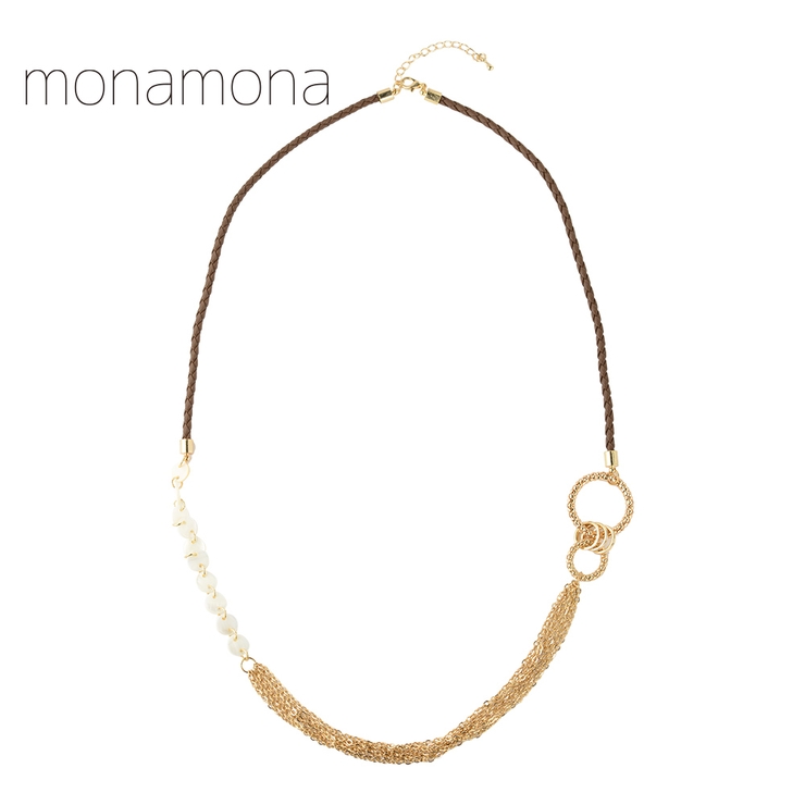 シェル使用合皮紐ネックレス | monamona | 詳細画像1 