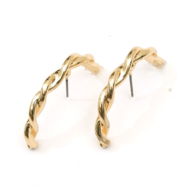 ねじりデザインイヤカフ風ピアス | monamona | 詳細画像8 