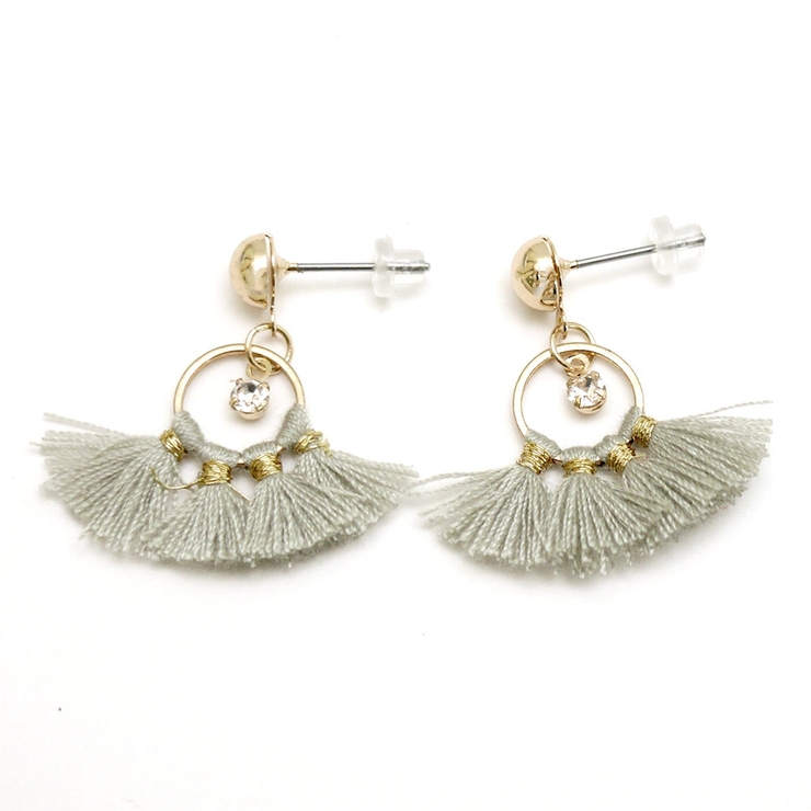 ミニタッセルピアス チタンポストフリンジ ピアス | monamona | 詳細画像4 