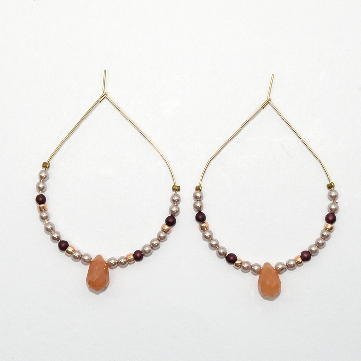 ドロップ型パール＆ビーズ涙下がりピアス | monamona | 詳細画像3 