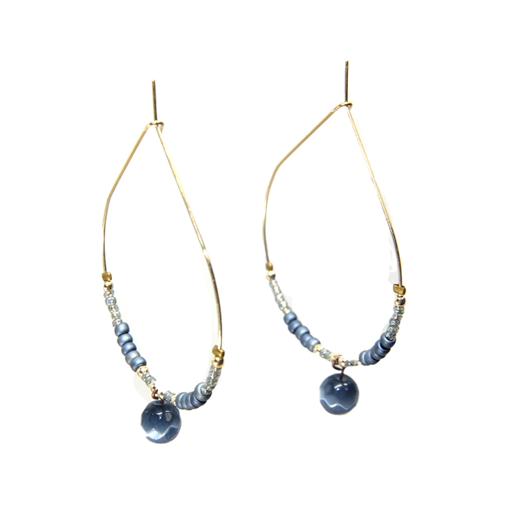 ドロップ型ビーズ＆キャッツ玉ピアス | monamona | 詳細画像6 