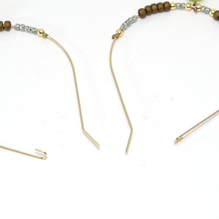 ドロップ型ビーズ＆キャッツ玉ピアス | monamona | 詳細画像8 