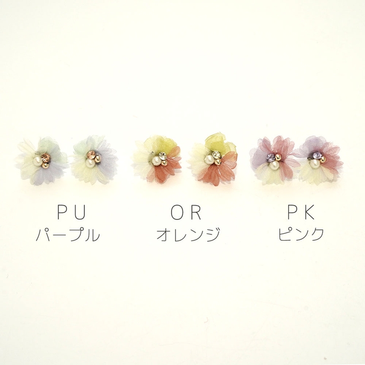 3色フラワーピアス | monamona | 詳細画像2 