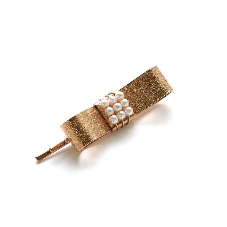 ピンクゴールド | メタルリボンモチーフピン | monamona