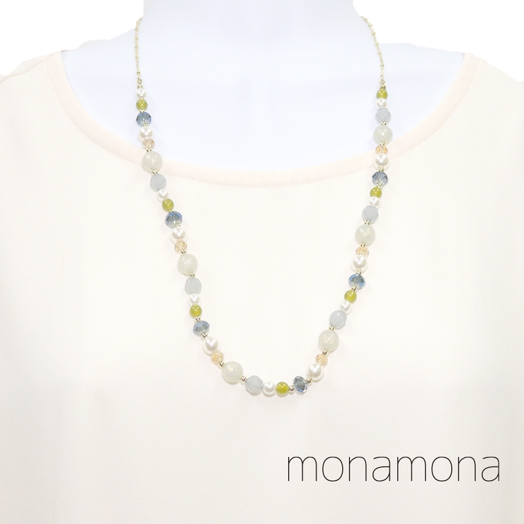 パール＆カラービーズネックレス | monamona | 詳細画像1 