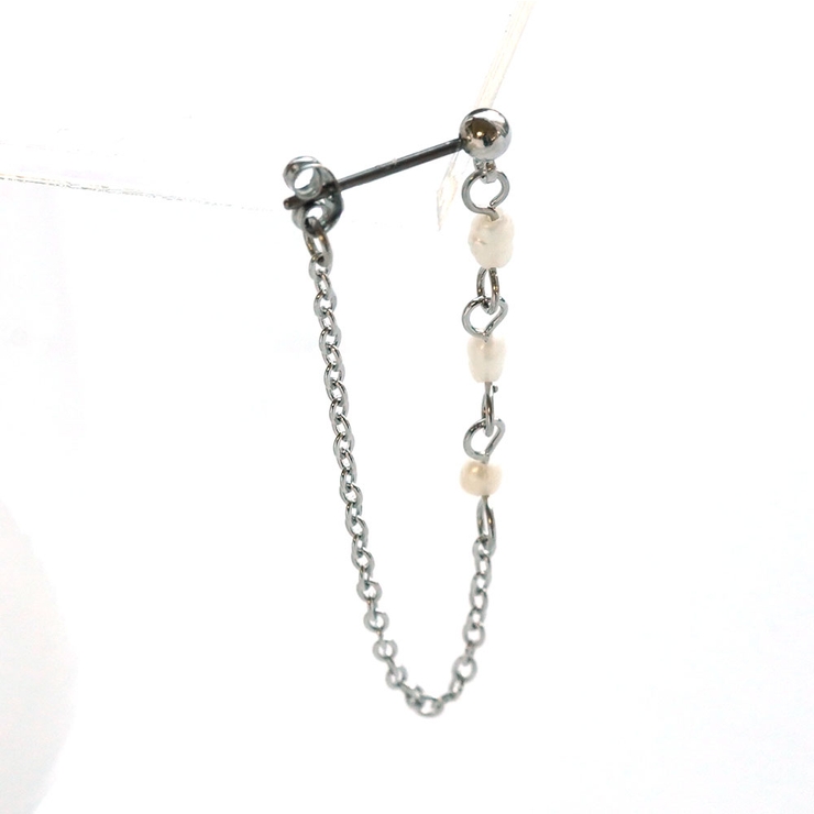 淡水パールチェーンピアス3粒タイプ | monamona | 詳細画像10 