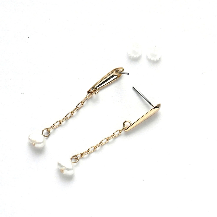 ゴールド | ピアス淡水パール下がりデザイン | monamona