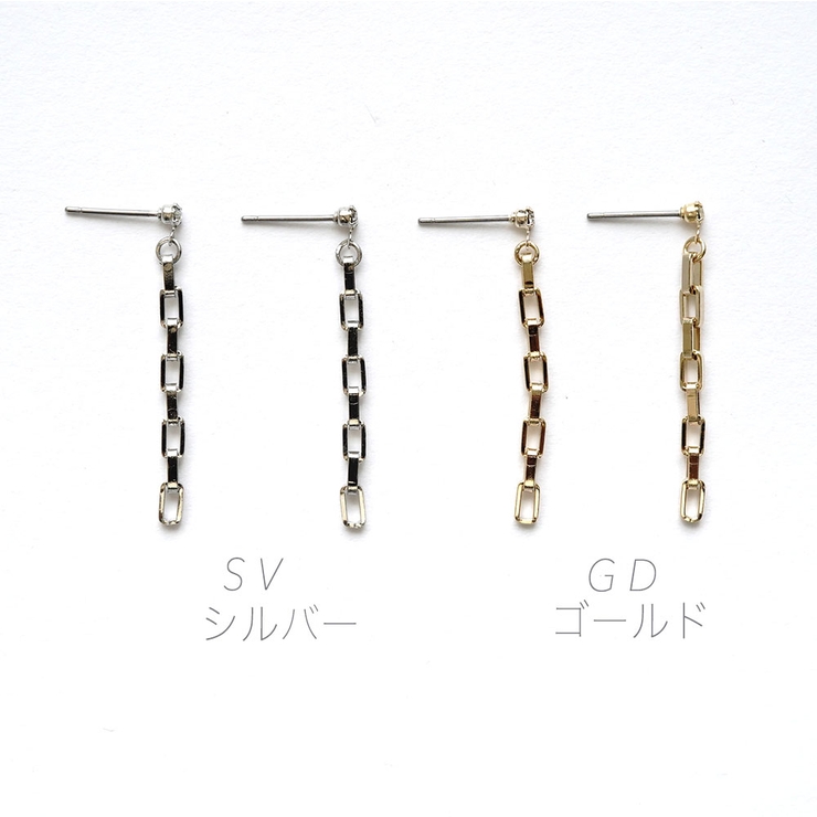 スリムさがりチェーンピアス | monamona | 詳細画像2 