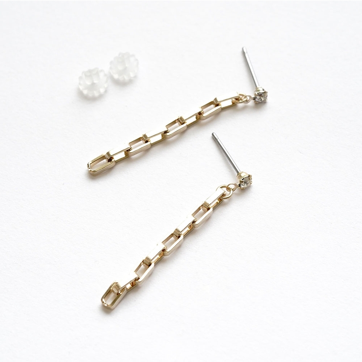 スリムさがりチェーンピアス | monamona | 詳細画像6 