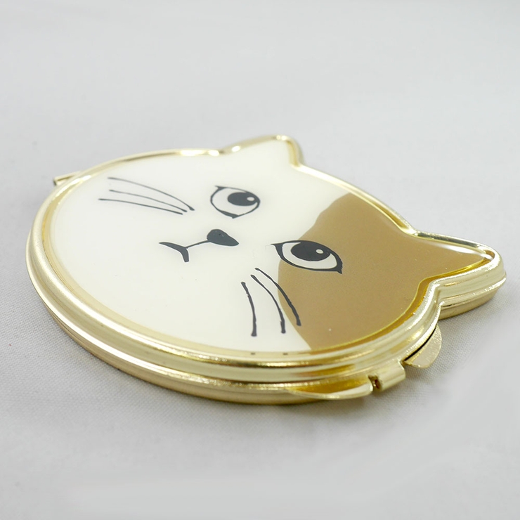  ネコモチーフコンパクトミラー 手鏡 両面 コスメ 化粧直し キャット | monamona | 詳細画像2 