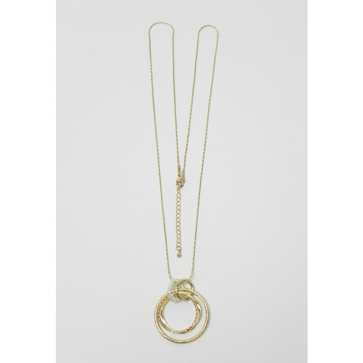 ゴールド | トリプルリングパールネックレス | monamona