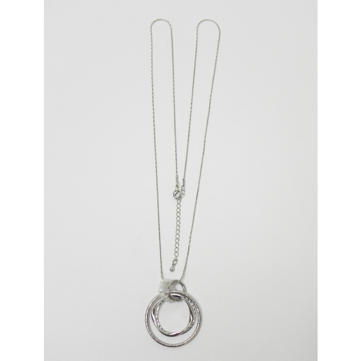 シルバー | トリプルリングパールネックレス | monamona