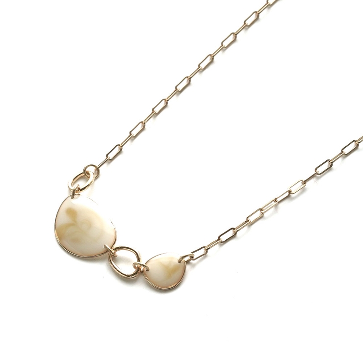 マーブルプレートショートチェーンネックレス | monamona | 詳細画像5 