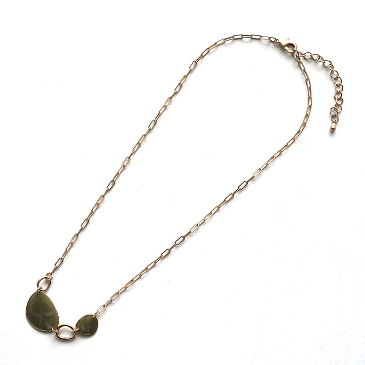 マーブルプレートショートチェーンネックレス | monamona | 詳細画像7 