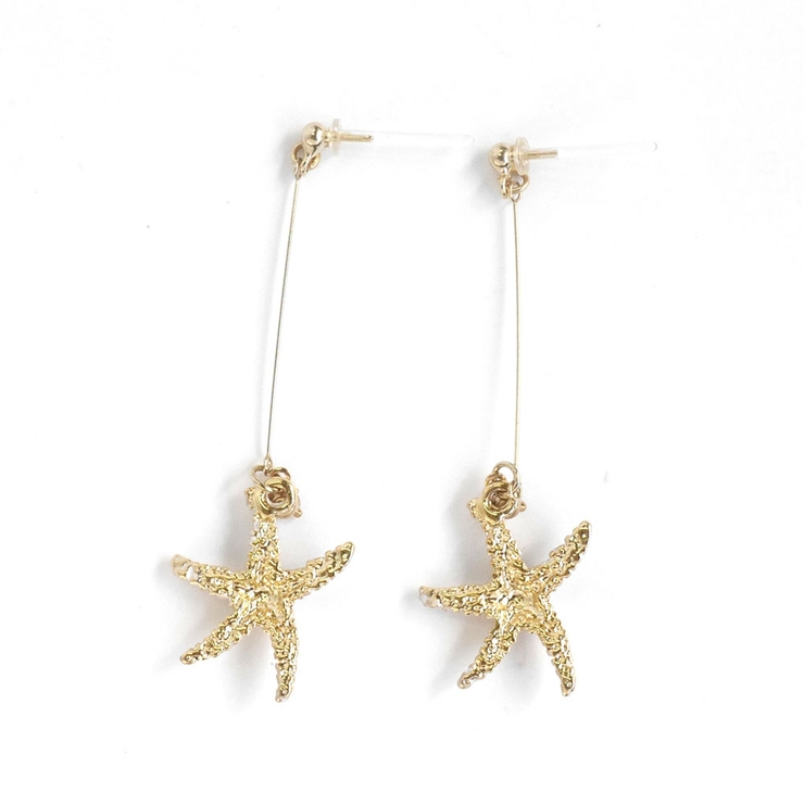 スターフィッシュスイングピアス マリンモチーフゴールド華奢揺れる | monamona | 詳細画像7 