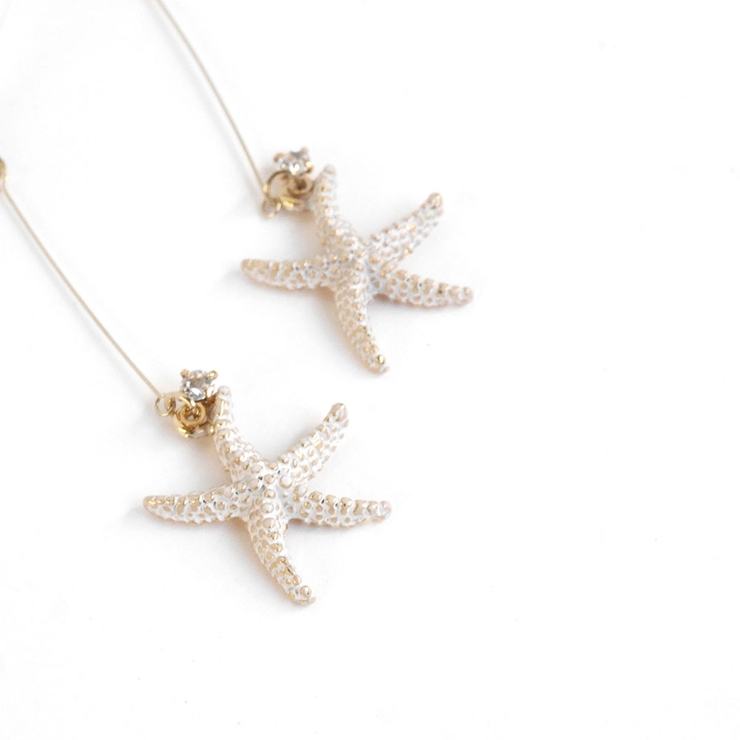 スターフィッシュスイングピアス マリンモチーフゴールド華奢揺れる | monamona | 詳細画像8 
