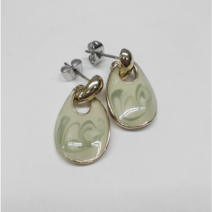 GREEN | マーブルティアドロップピアス | monamona