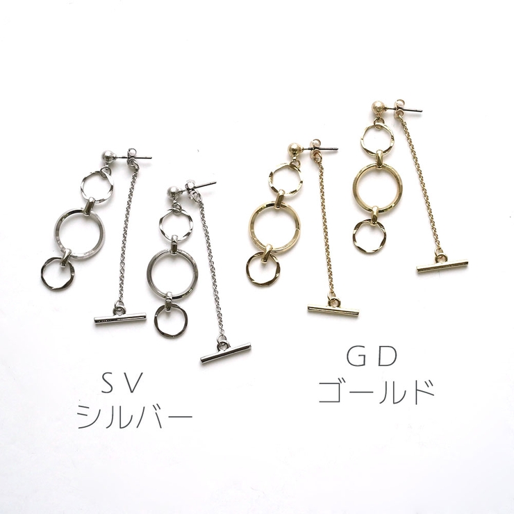 フープ3連下がりピアス | monamona | 詳細画像2 