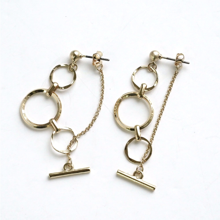 フープ3連下がりピアス | monamona | 詳細画像4 