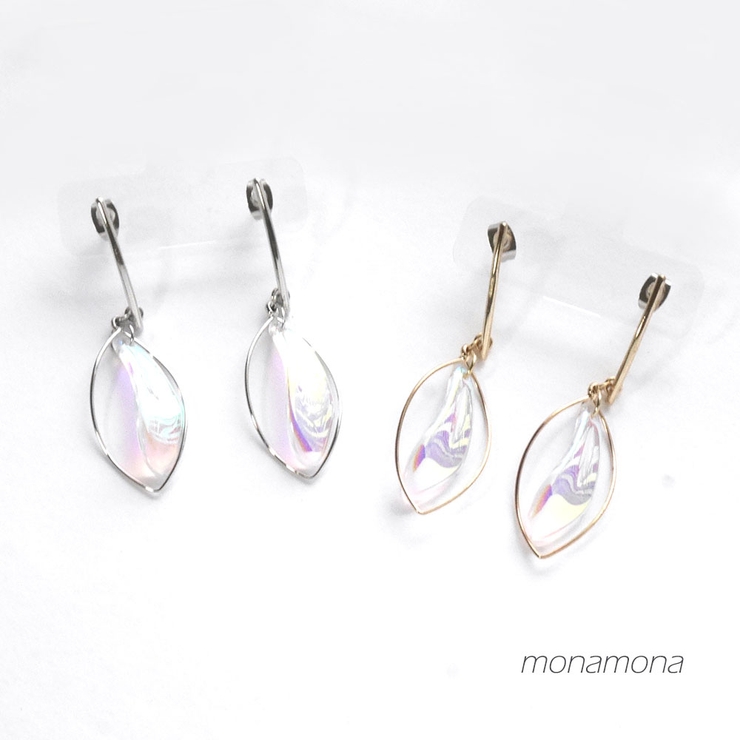 オーロラリーフ下がりピアス | monamona | 詳細画像1 